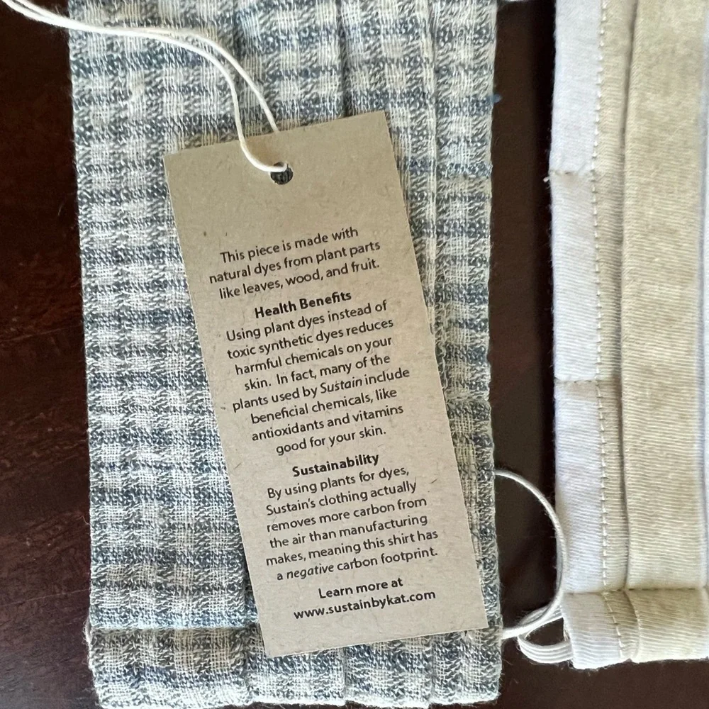 Set of 3 kids organic cotton reversible masks. NWT
